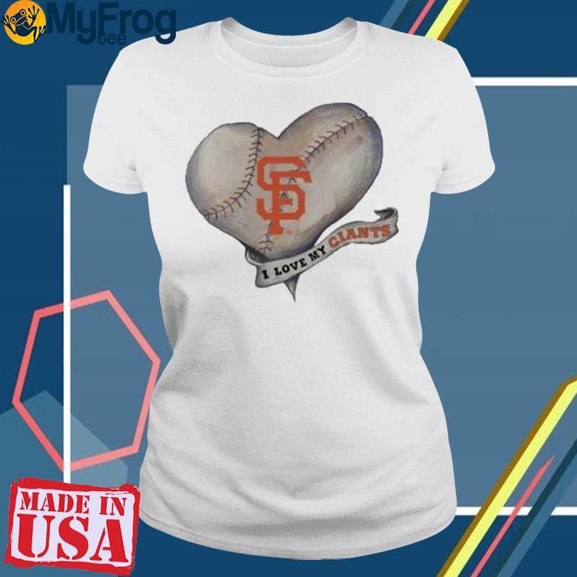 Official san francisco giants baseball heart banner T-shirt