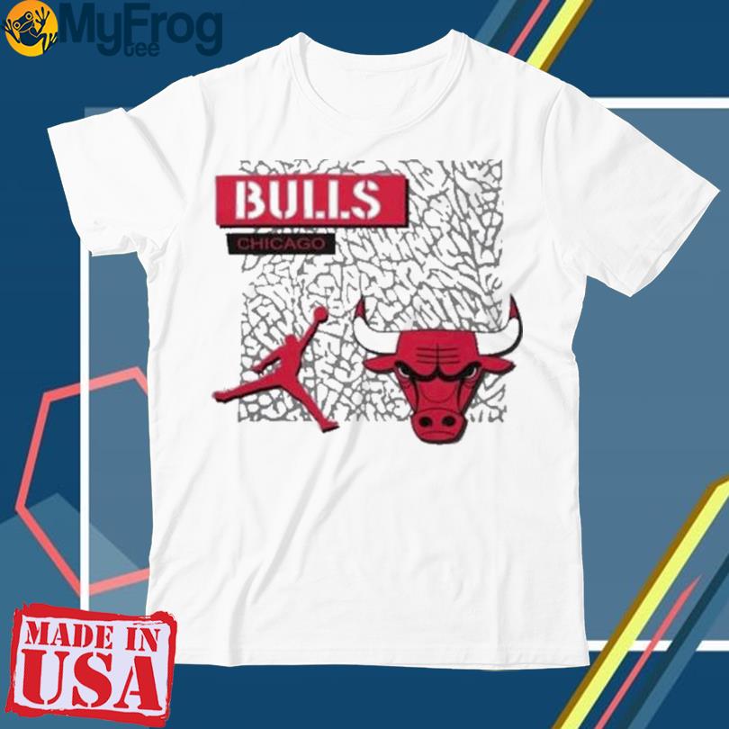 2023 Chicago Bulls Jordan Elephant Print White shirt