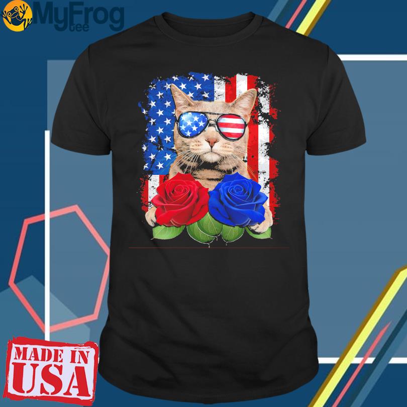 Red, White & Blue Cat T-Shirt - Made in USA