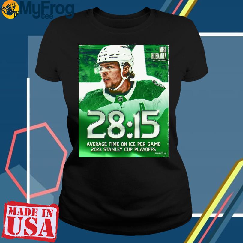 Dallas Star Miro Heiskanen 28 15 average time ice per game 2023 stanley cup  playoffs shirt, hoodie, sweater and long sleeve