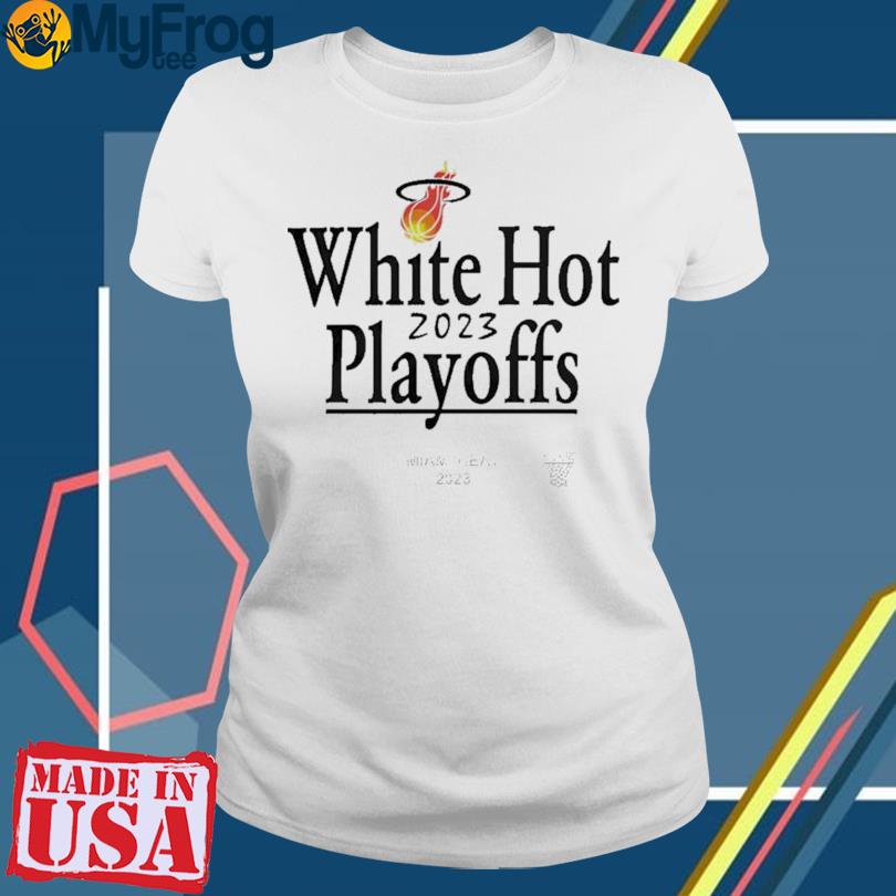 Nike Adult Miami Heat White Hot 2023 NBA Playoffs Mantra T-Shirt