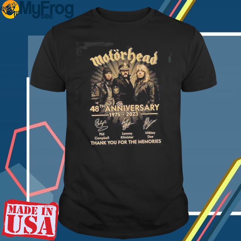 Motor Head 48th anniversary 1975 2023 signatures thank you for the memories shirt