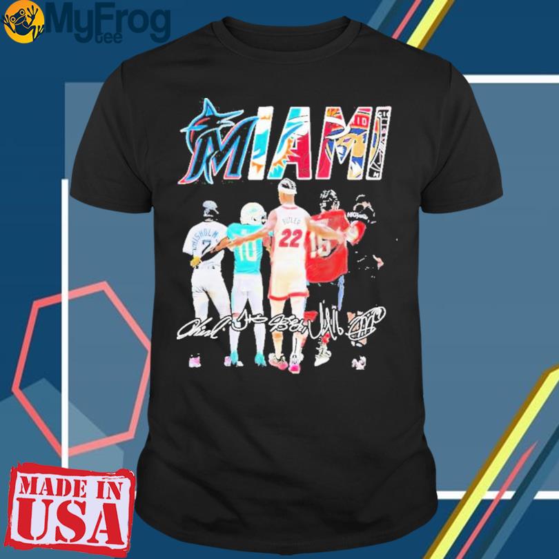 Official Miami Sport Teams Best Players Signatures t-Shirt