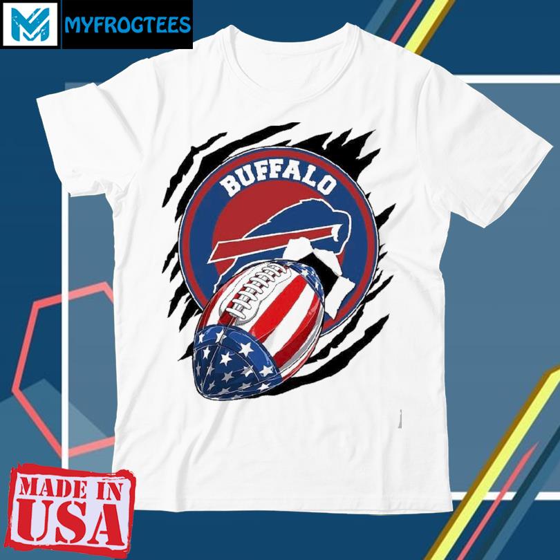 Buffalo Bills Logo With American Flag Short Sleeve Shirt