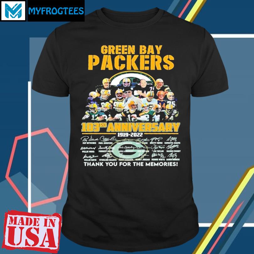 Official green bay packers 103rd anniversary 1919 2022 thank you