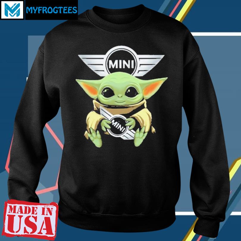 Baby Yoda Hug Mini Logo Shirt hoodie sweater and long sleeve