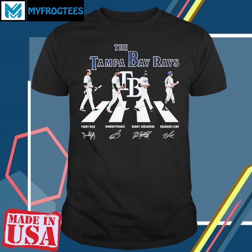 The Tampa Bay Rays Yandy Diaz Wander Franco Randy Arozarena Brandon Lowe  Abbey Road Signature 2023 Shirt, hoodie, longsleeve tee, sweater