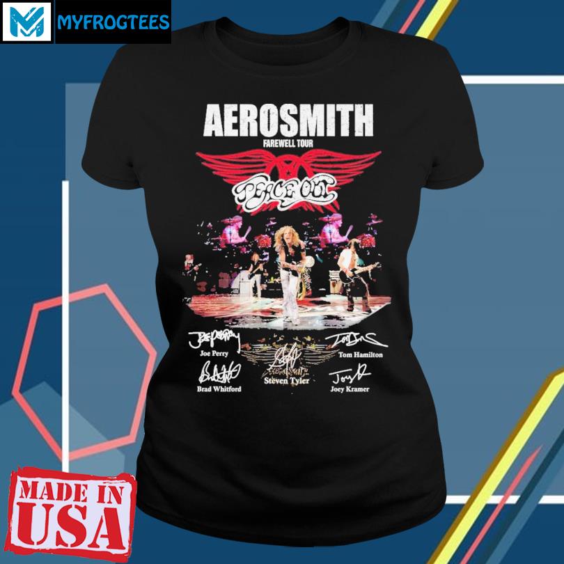 Aerosmith Farewell Tour And Their Signatures T-shirt