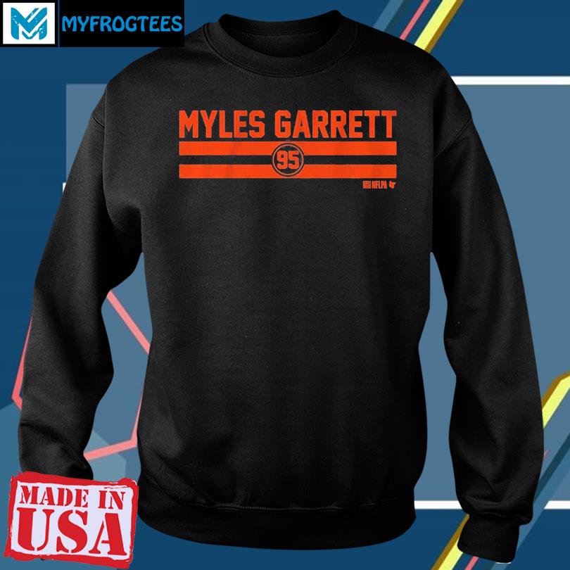 Official myles Garrett Name And Number Stripe T-Shirts, hoodie, tank top,  sweater and long sleeve t-shirt