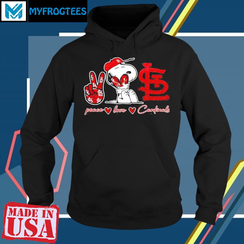 Snoopy Peace Love St Louis Cardinals Shirt, hoodie, sweater, long