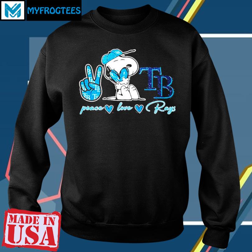 Snoopy Peace Love Tampa Bay Rays Shirt, hoodie, sweater and long sleeve