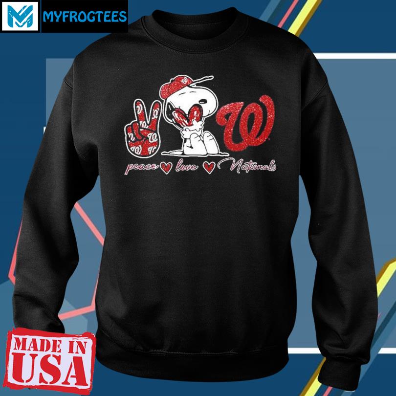 Snoopy Peace Love Washington Nationals Shirt, hoodie, sweater