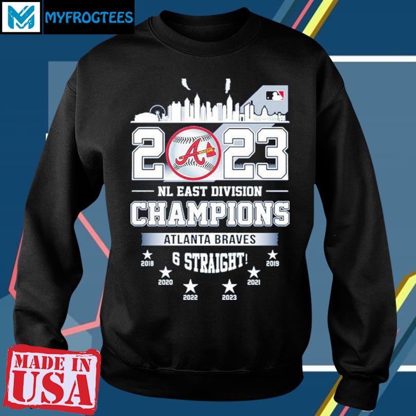 Atlanta Braves 6 Straight 2023 NL East Division Champions T-Shirt