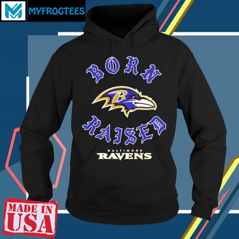 Baltimore Ravens Born x Raised Unisex Pullover Hoodie - Black