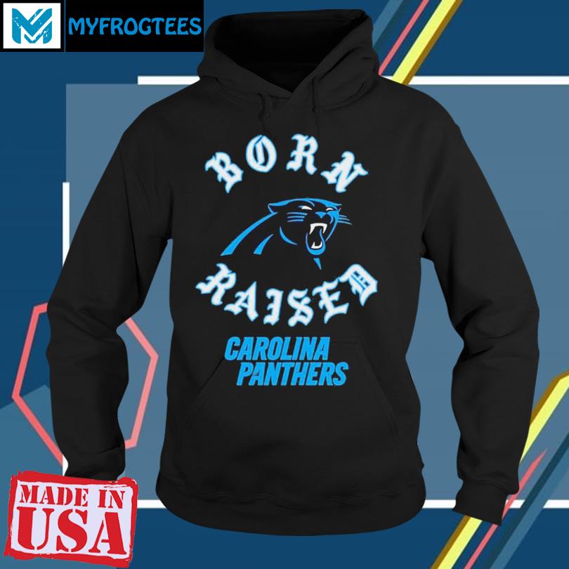 Unisex Born x Raised Black Carolina Panthers Pullover Hoodie Size: 4XL