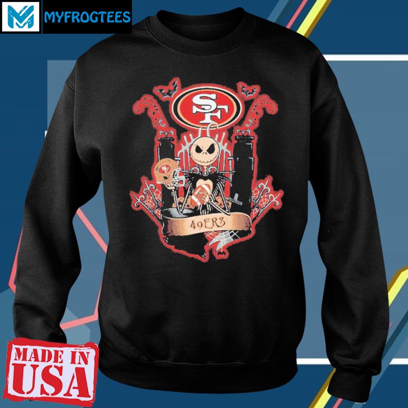 NFL San Francisco 49ers Football Jack Skellington Halloween Youth Sweatshirt