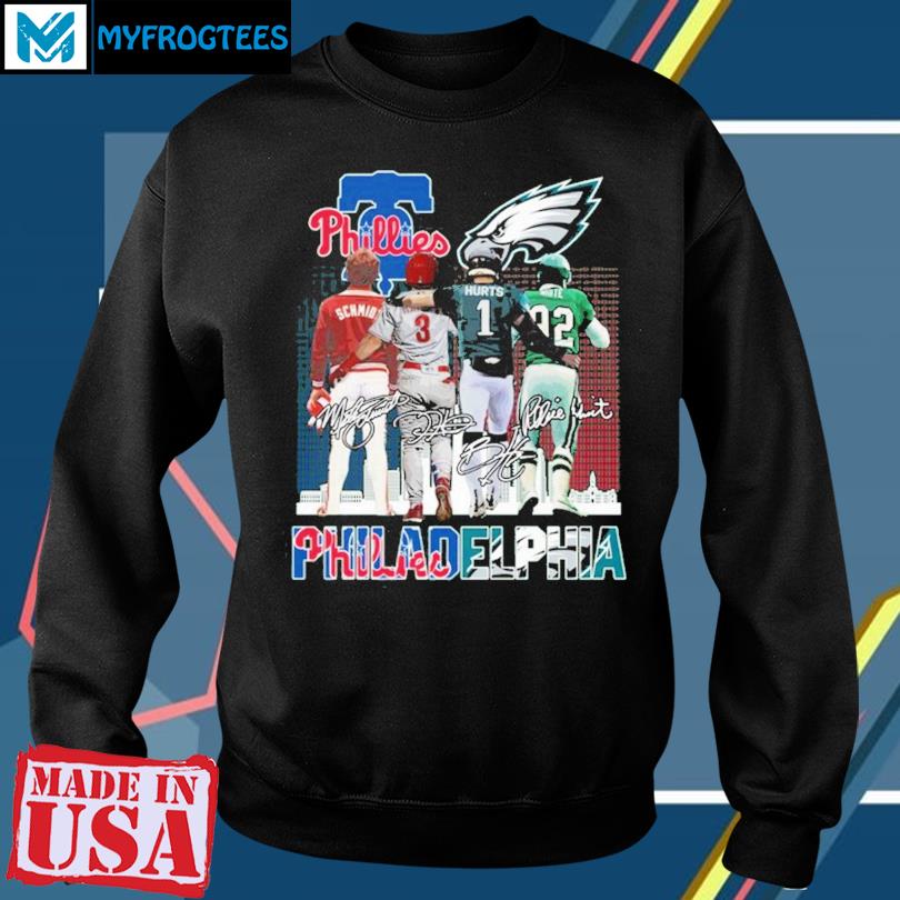 Philadelphia Team Sport Back Phillies And Eagles Signatures 2023 T-Shirt,  hoodie, sweater, long sleeve and tank top