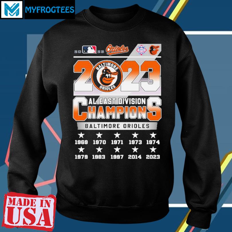 Men's Baltimore Orioles Nike Black 2023 AL East Division Champions T-Shirt