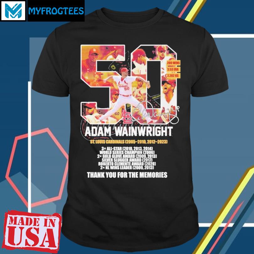 50 Adam Wainwright St Louis Cardinals Thank You Legend Signatures Shirt