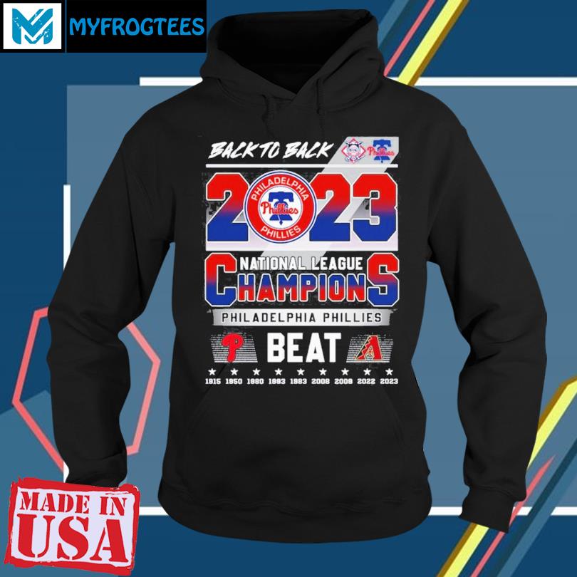 Back To Back National League Champions Philadelphia Phillies 2023 Logo T- Shirt, hoodie, sweater, long sleeve and tank top