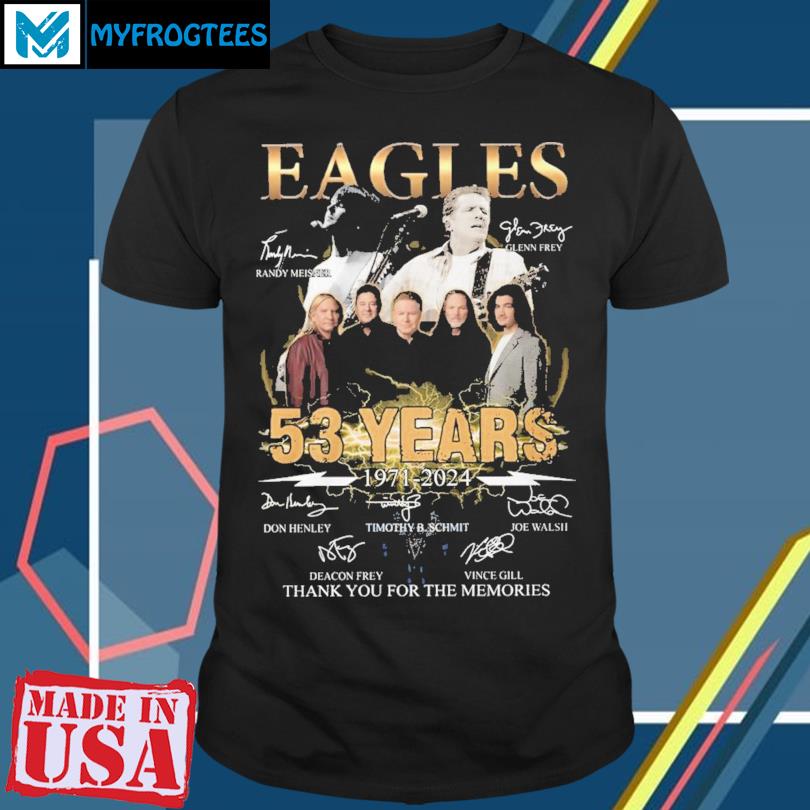 Eagles 53 Years 1971 2024 Signatures Thank You For The Memories Shirt