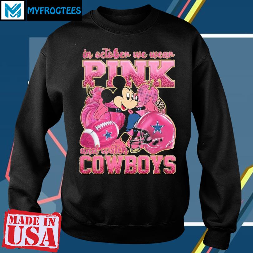 In October we wear pink and watch Arizona Cardinals Mickey Disney shirt,  hoodie, sweater, long sleeve and tank top