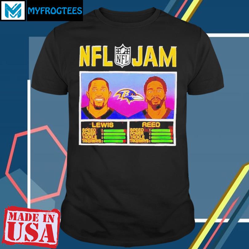 NFL Jam Baltimore Ravens Ed Reed & Ray Lewis T shirt - Limotees