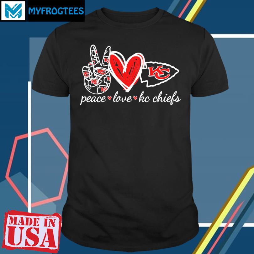 Official Peace Love Kansas City Chiefs Shirt - Thefirsttees