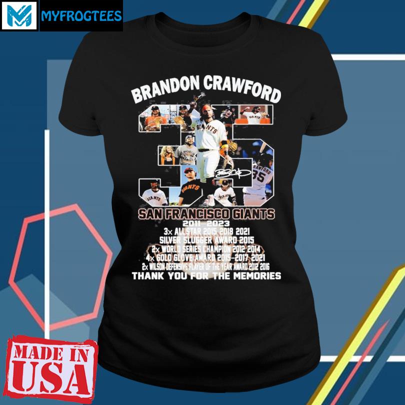 Brandon Crawford 35 San Francisco Giants Thank You For The Memories Shirt,  hoodie, sweater, long sleeve and tank top