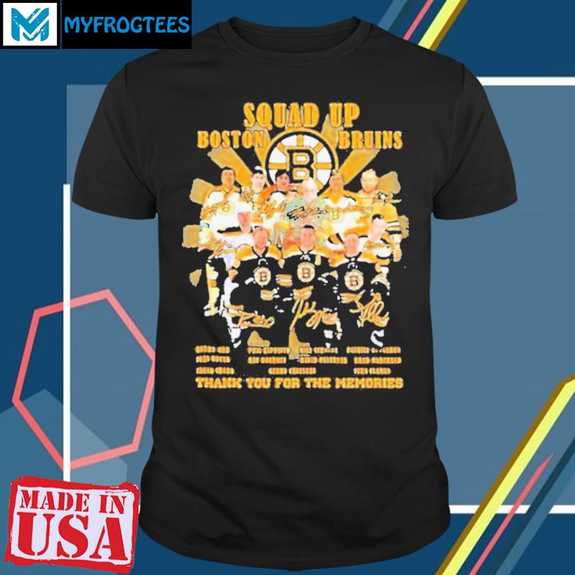 Squad Up Boston Bruins Thank You For The Memories Signatures t shirt -  Limotees