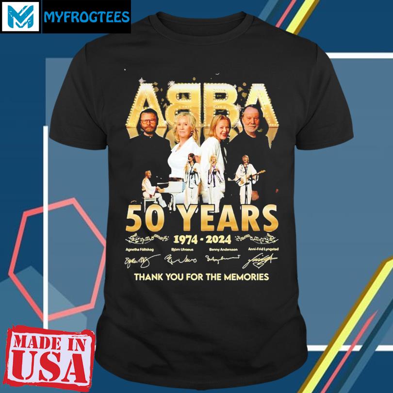 Abba 50 Years 1974 – 2024 Thank You For The Memories T-Shirt