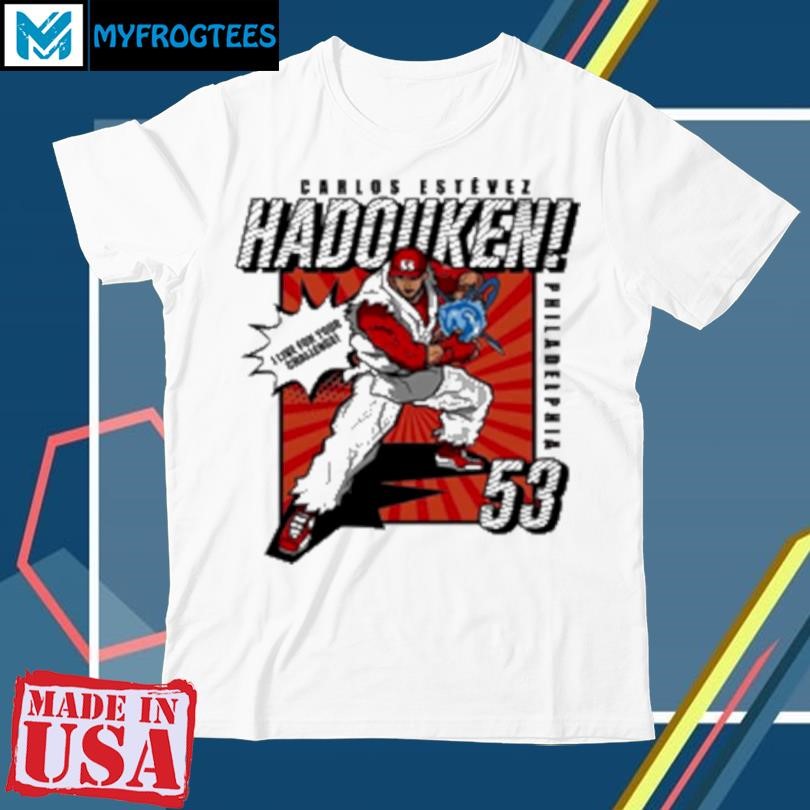 Broad St Fighter Carlos Estevez Hadouken #53 Philadelphia Phillies T-Shirt