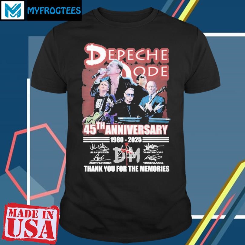 Depeche Mode Rock Band 45th Anniversary 1980-2025 Thank You For The Memories T-Shirt