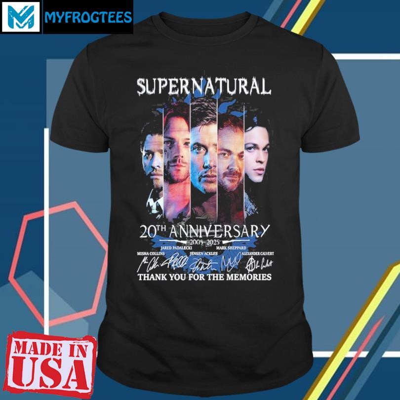 Supernatural 20th Anniversary 2005-2025 Thank You For The Memories T-Shirt