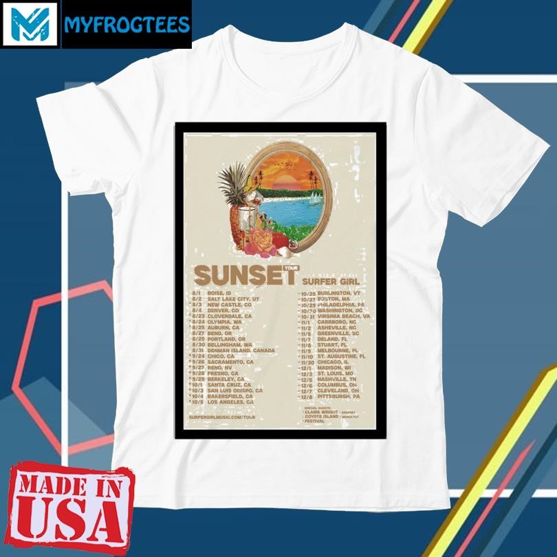 Awesome Surfer Girl Sunset Tour 2024 Poster shirt