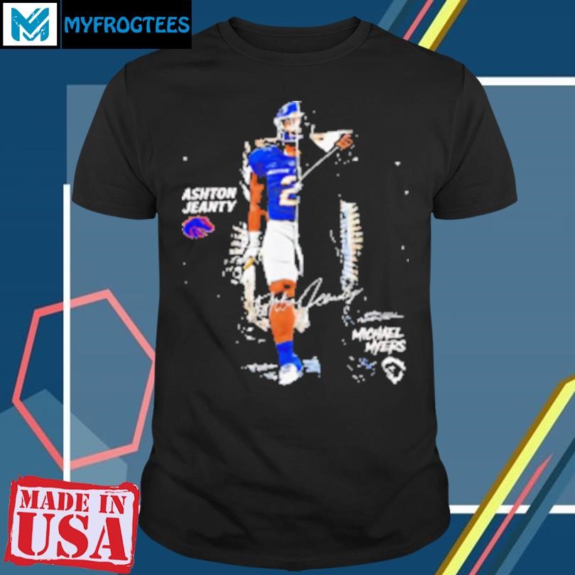 Funny Ashton Jeanty Boise State Broncos X Michael Myers T-Shirt