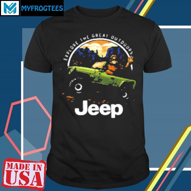 Funny Explore The Great Outdoors Sasquatch Jeep T-Shirt