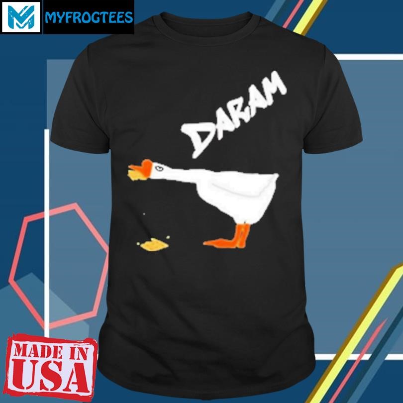 Funny Goose Eating Cookie Daram T-Shirt