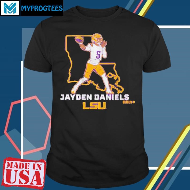 Funny LSU FOOTBALL JAYDEN DANIELS STATE STAR T-SHIRT