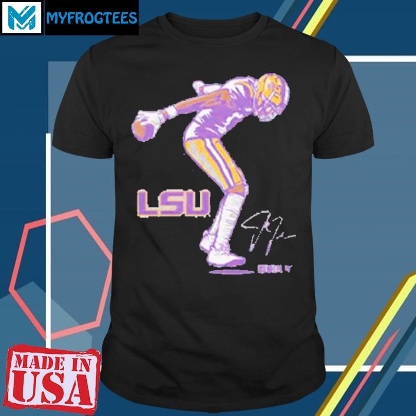 Funny LSU FOOTBALL JUSTIN JEFFERSON SUPERSTAR POSE T-SHIRT