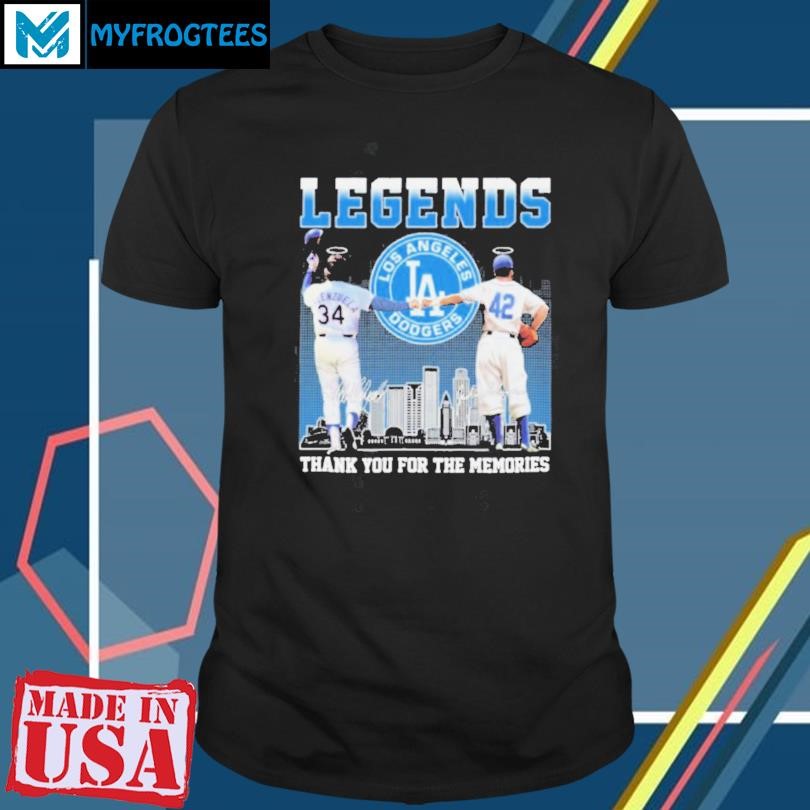 Funny Legends Jackie Robinson And Fernando Valenzuela Thank You For The Memories Signaturess Shirt