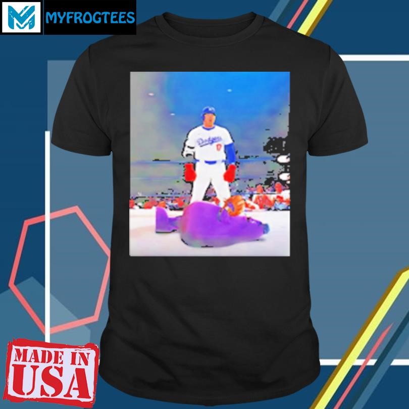 Funny Los Angeles Dodgers Shohei Ohtani down goes Grimace T-Shirt