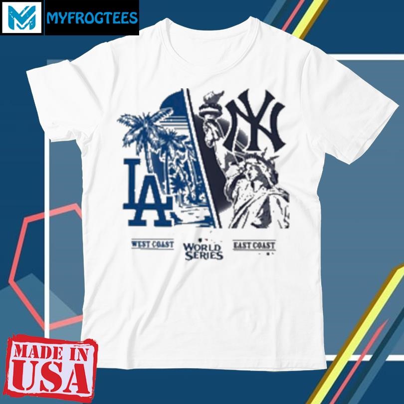 Funny Los Angeles Dodgers vs. New York Yankees ’47 Ash 2024 World Series Matchup Split T-Shirt