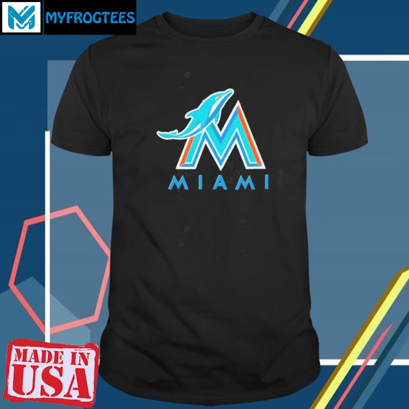 Funny NFL x MLB Miami Dolphins X Miami Marlins Logo Mash Shirt