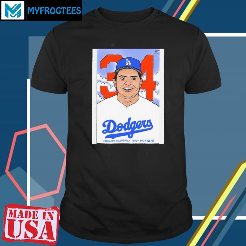 Funny RIP Fernando Valenzuela LA Dodgers 1960 2024 QEPD Cartoon t shirt