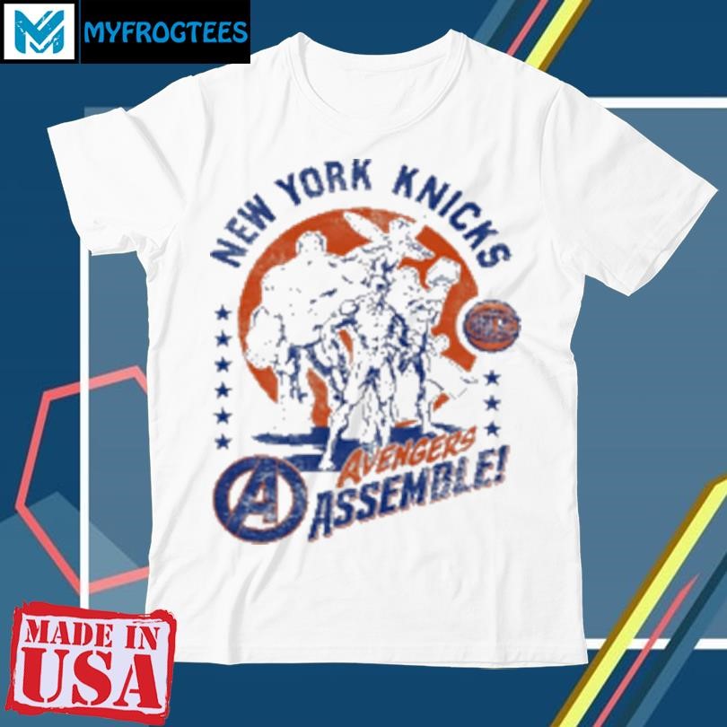 New York Knicks NBA X Marvel Avengers Assemble T-Shirt