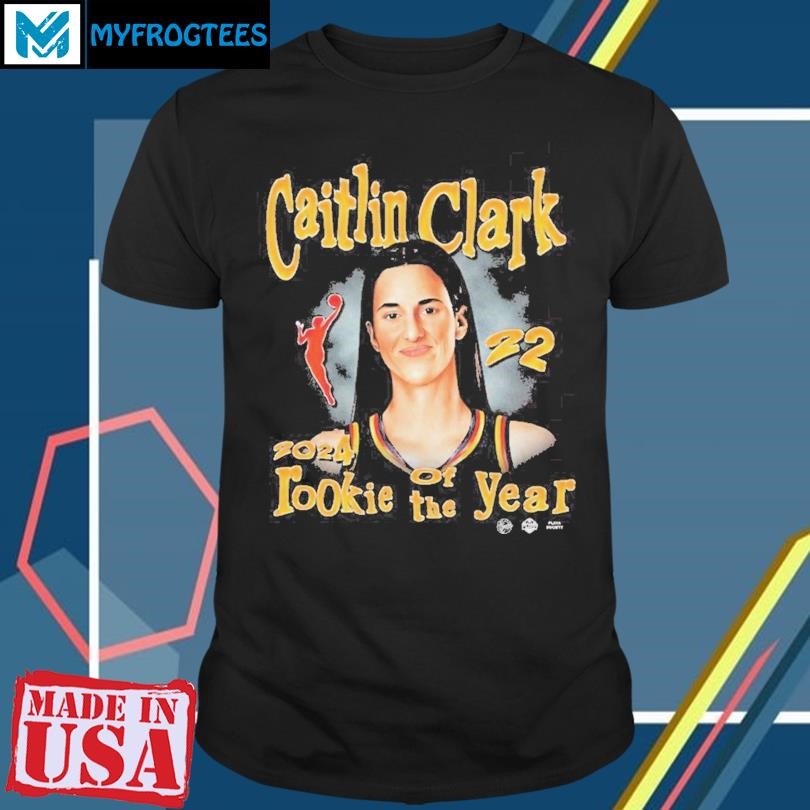 Official Caitlin Clark Indiana Fever Playa Society 2024 WNBA Rookie Of The Year T-Shirt