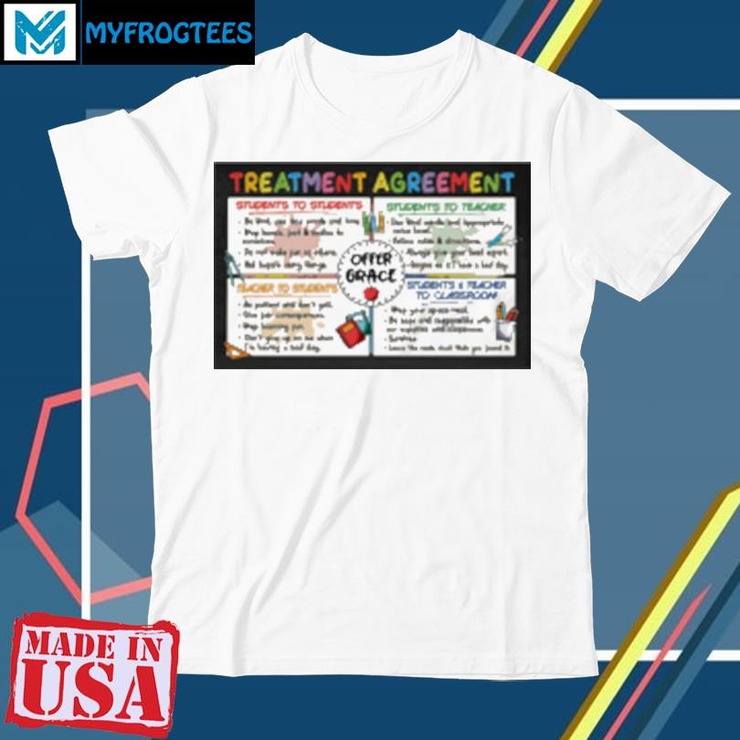 Official Colourful Teacher And Student Treatment Agreement Poster T-Shirt