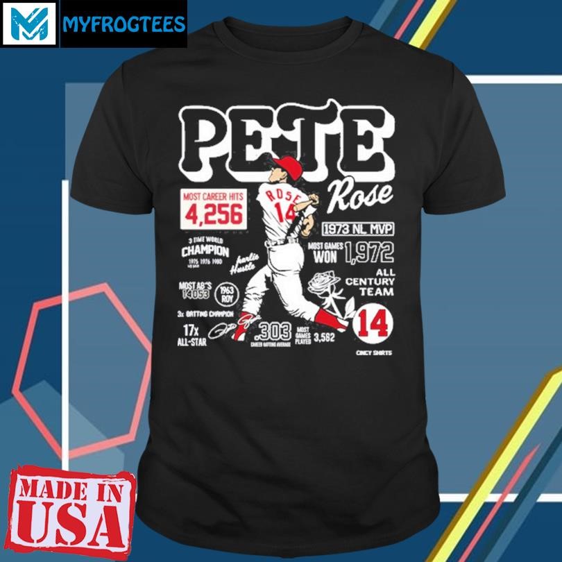 Official Pete Rose Career Stats Shirt