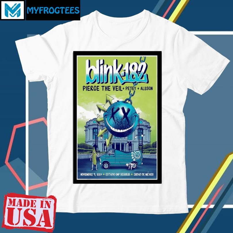 Official Poster Show Blink-182 Estadio GNP Seguros Nov 9 2024 shirt